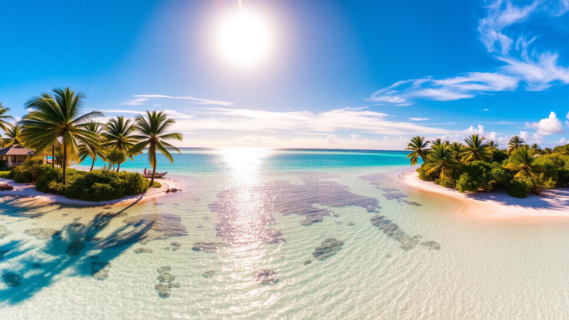 Praia paradisíaca com águas cristalinas
